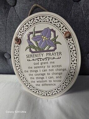 Vintage Spooner Creek Hanging Serenity Prayer Wall Decor * Iris * Made In USA